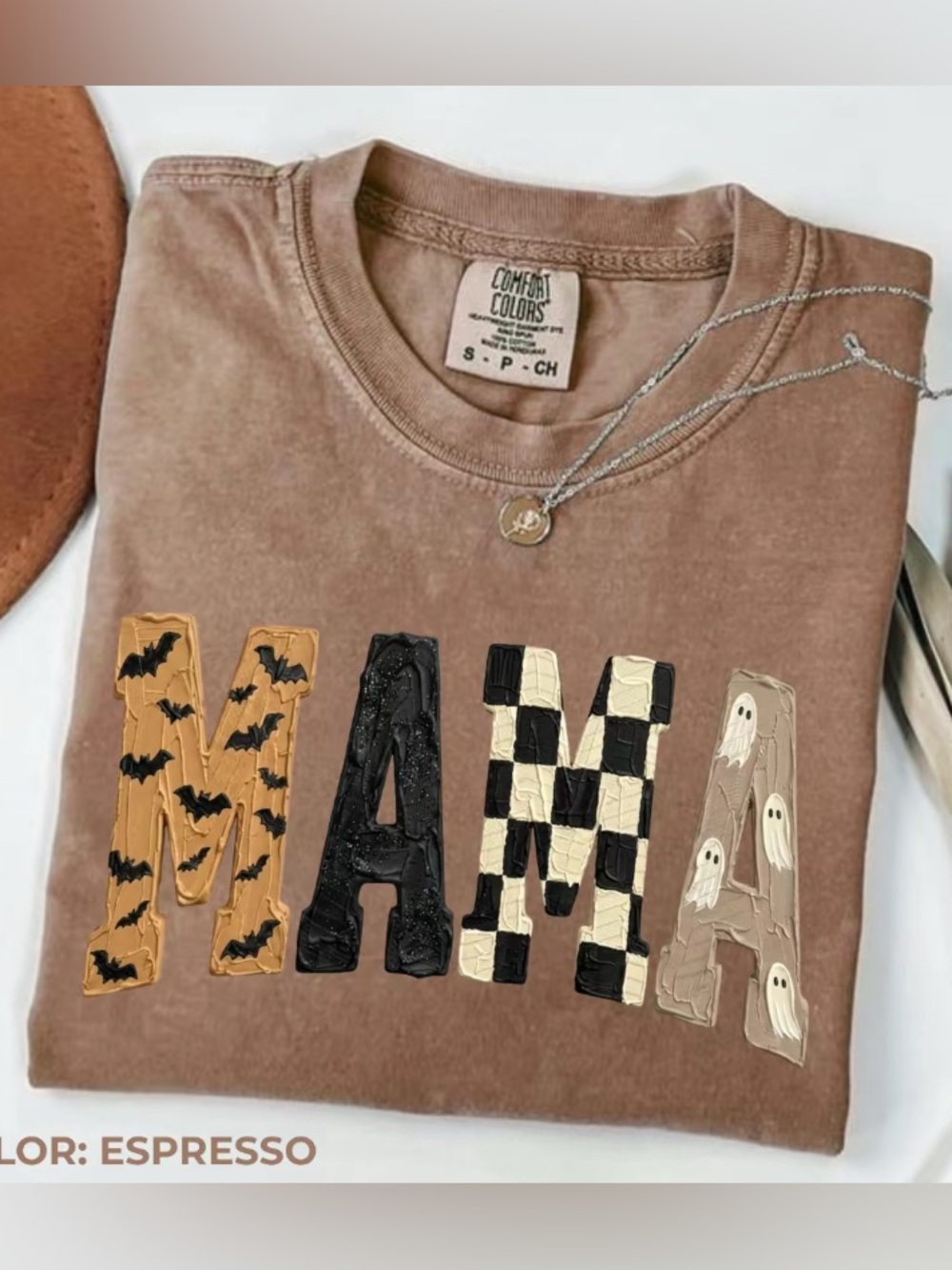 Comfort Colors MAMA Halloween Graphic Tee Trendy Fall Mom Shirt